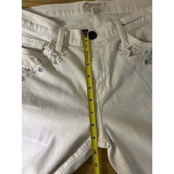 Current Elliott Womens Size 31 The Stiletto White With Embroidery Detail Jeans - Picture 6 of 16